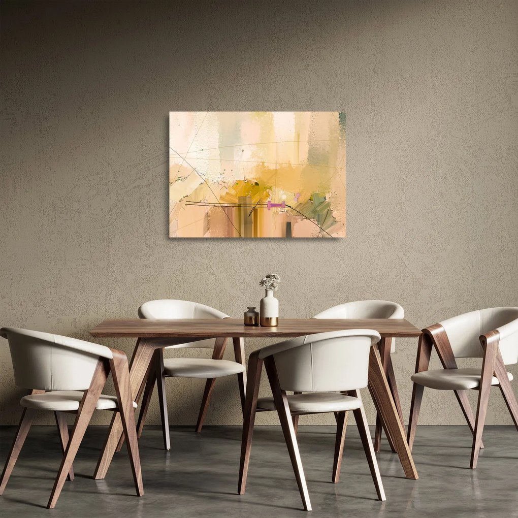 Kép - absztrakció, olajfestmény (üvegen) (70x50 cm)