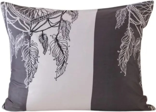 Polipamut párnahuzat TIRSO POLY 50x70 cm, szürke-fehér gomb