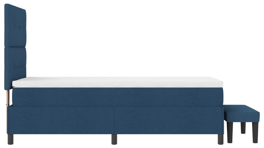 Boxspring Ágy matraccal és padlóval Kék 90x200 cm Szövet