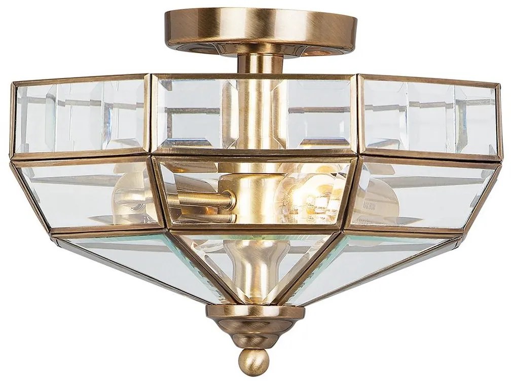 Elstead OLD-PARK-AB - Mennyezeti lámpa OLD PARK 2xE27/60W/230V sárgaréz