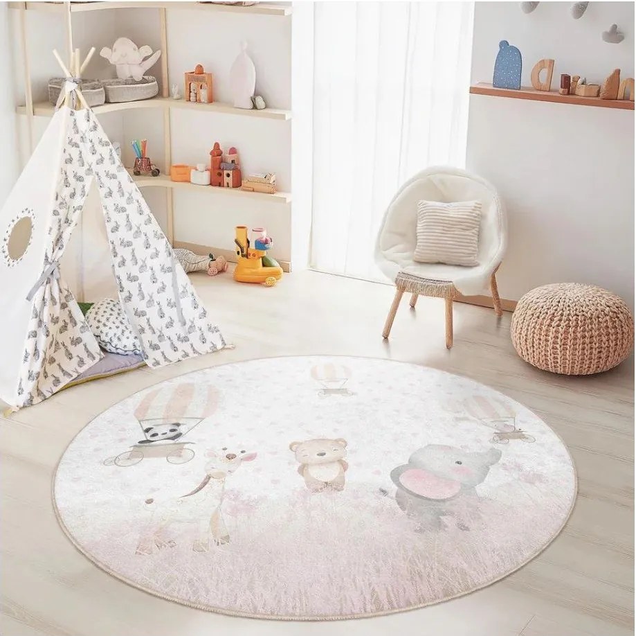Mosható gyerek szőnyeg ø120 cm Dainty Animals – Mila Home