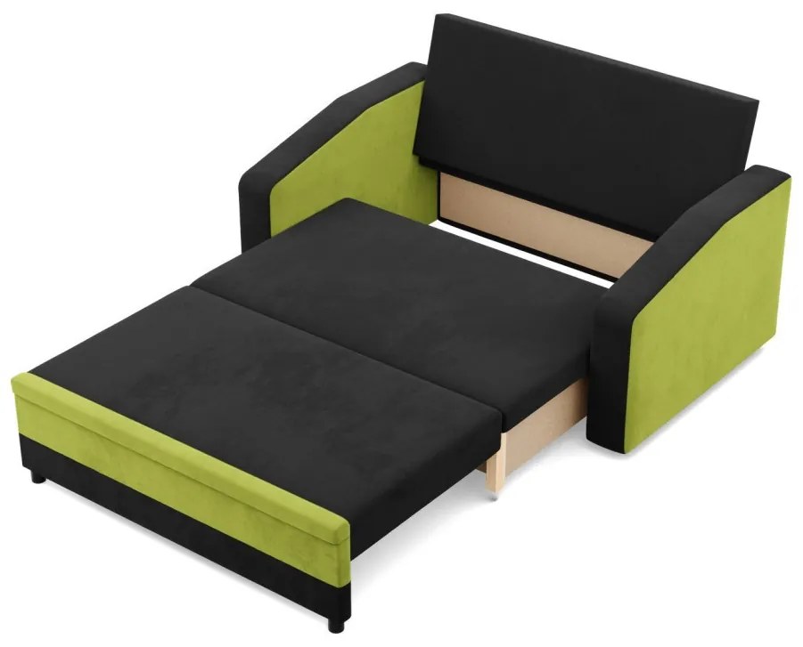 Hewlet kanapé, szövet anyag, fekete - zöld