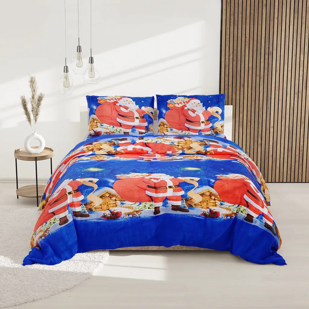 MIKULÁS RUHA pamut ágynemű kék + párnahuzat 40 x 50 cm ingyen