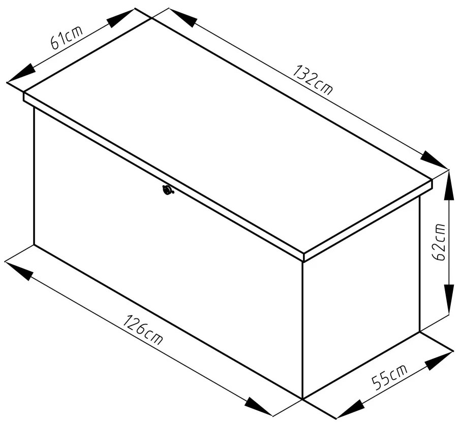 Kerti doboz G21 Denver 400 L, fémszürke