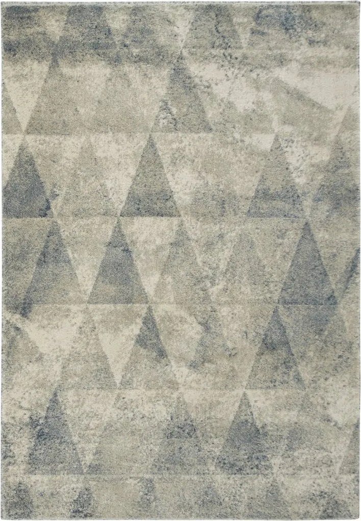Nappali Szőnyeg Puha Bézs Kék Háromszögek Rombusz Világ 80x150 cm