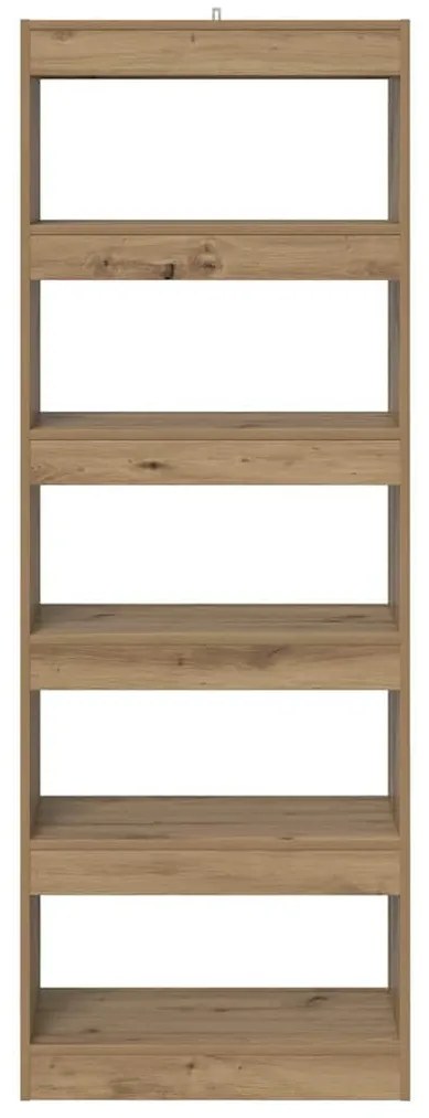 Könyvespolc kézműves tölgy 60 x 30 x 166 cm Faanyag