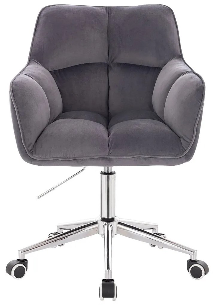 HR550K Grafit modern velúr szék krómozott lábbal
