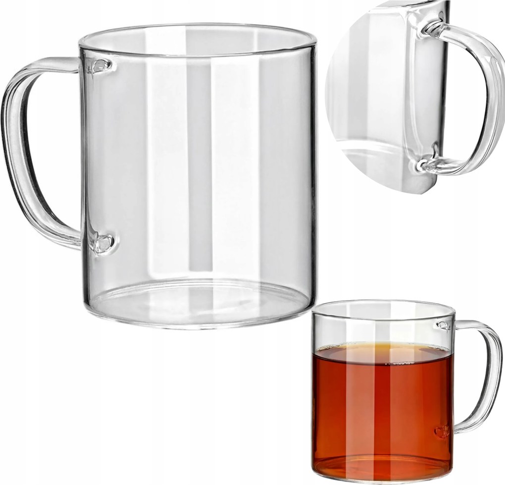 Átlátszó Pohár Bögre 250 ml kávé tea italok üveg modern