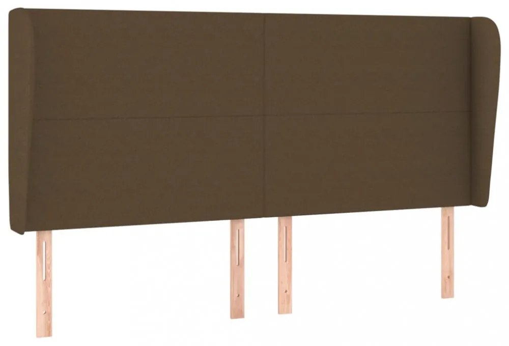 sötétbarna szövet fejtámla szárnyakkal 203x23x118/128 cm