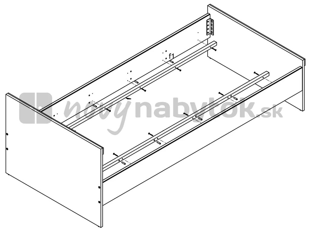 Egyszemélyes ágy 90 cm Porsche LOZ/90. 784409