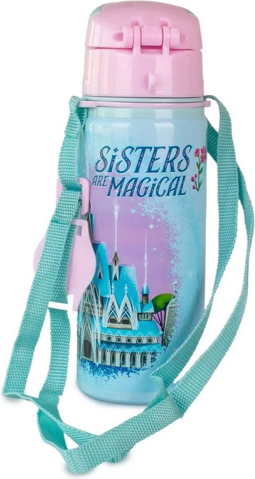 Disney Jégvarázs Magical alumínium szívószálas kulacs akasztóval 600 ml