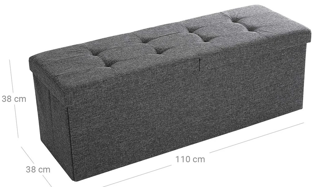 Taburett csukható fedéllel OTTOMAN 110x38 cm, sötétszürke