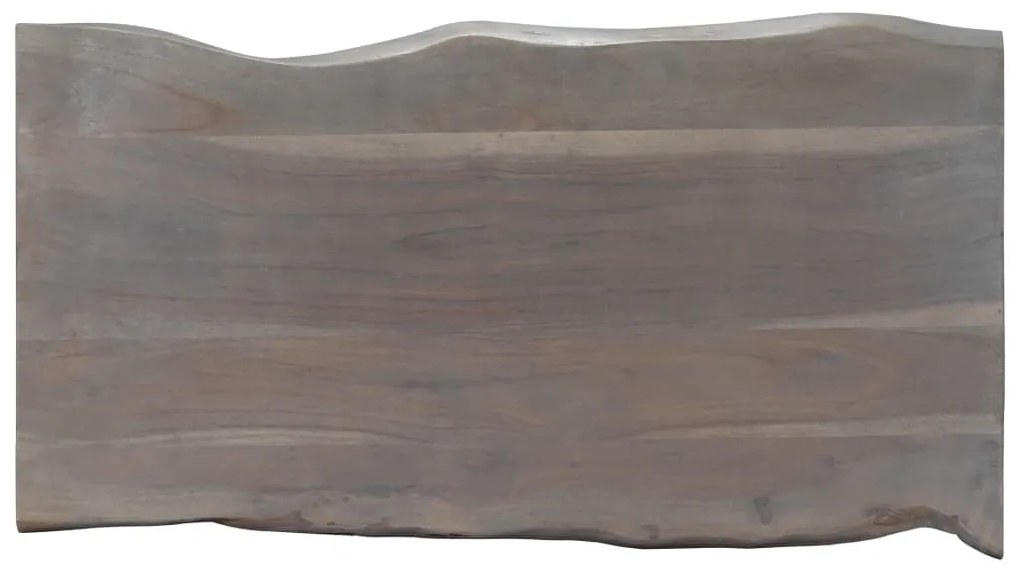 Szürke tömör akácfa dohányzóasztal természetes éllel 115x60x40
