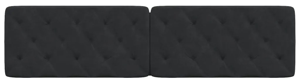 fekete bársony fejtámla párna 200 cm