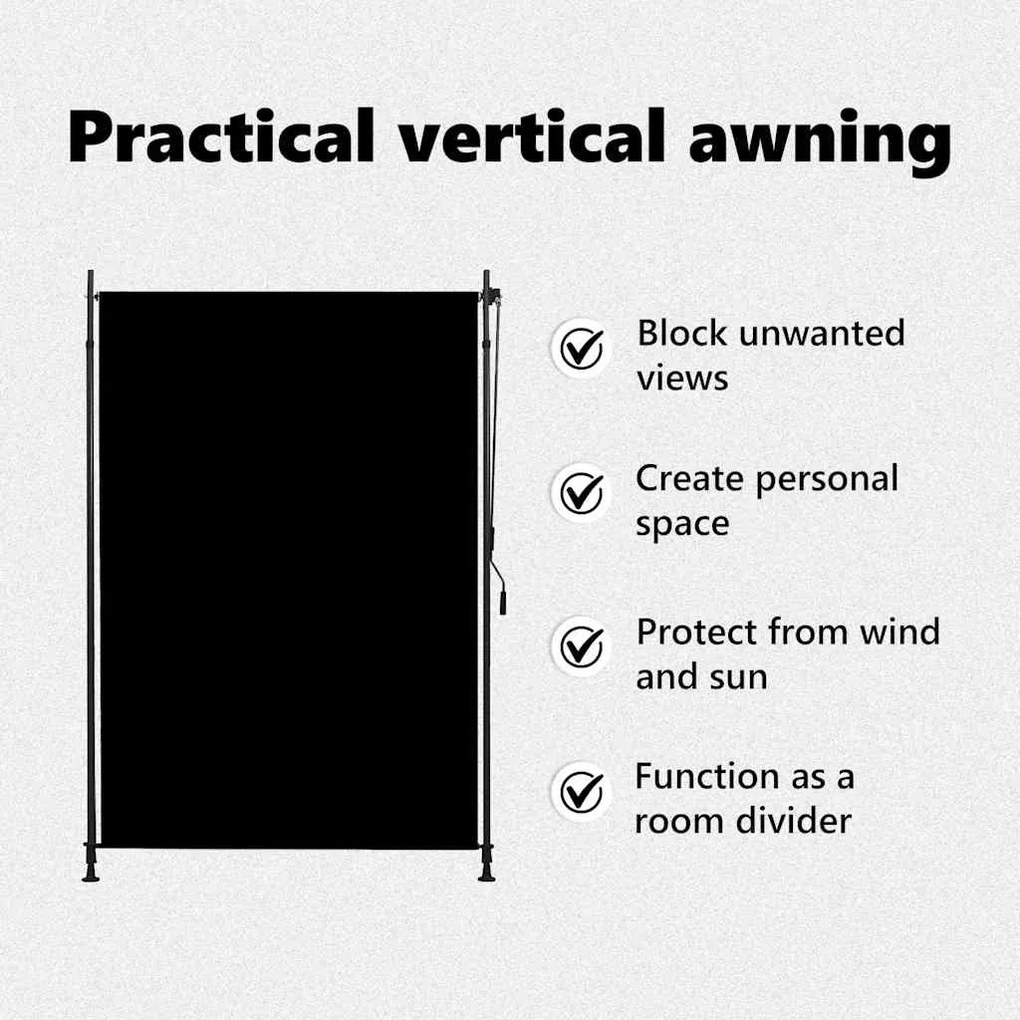 antracitszürke kültéri roló 150 x 270 cm