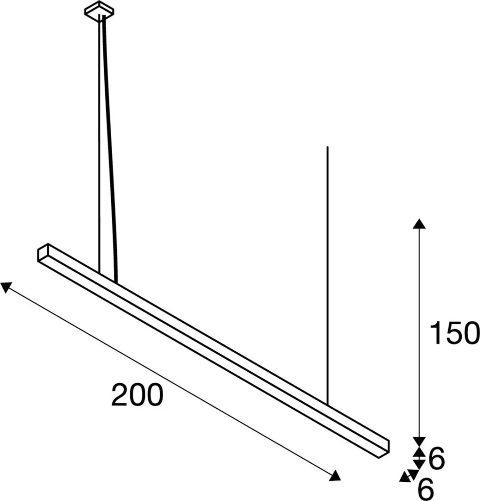 SLV 1000930 Q-LINE Modern Led Függesztett Lámpa Fekete LED IP20