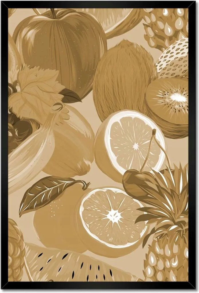 Poszterek keretben 40x60 Gyümölcsök szépia árnyalatokban