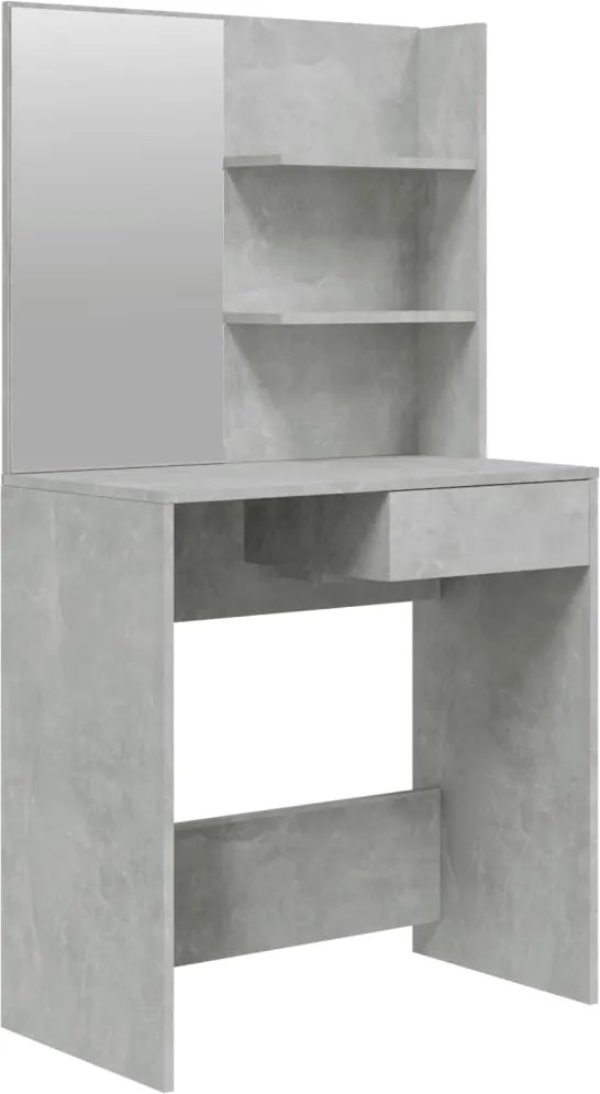 vidaXL betonszürke fésülködőasztal tükörrel 74,5 x 40 x 141 cm