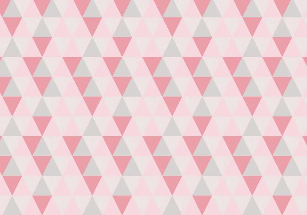 Fotótapéta - Rózsaszín háromszögek (254x184 cm)