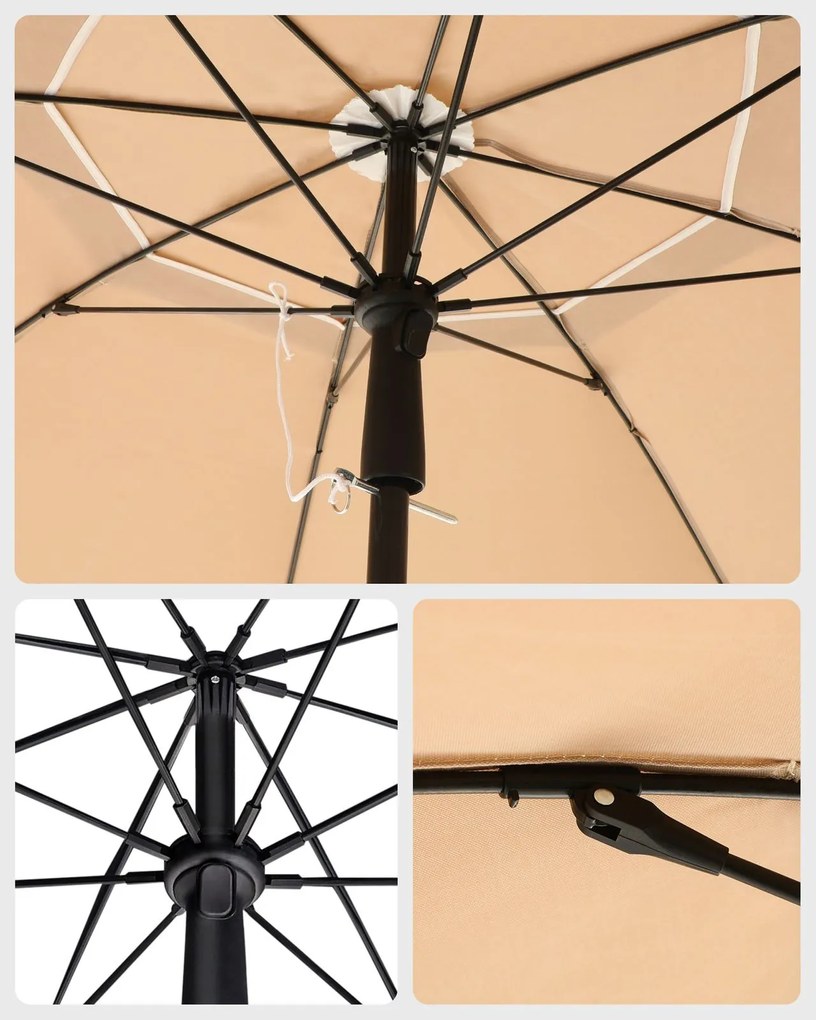 SOLARA napernyő, Ø160 cm, világosbarna (taupe) SongmicsHome