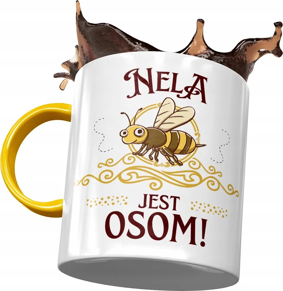 Sárga Bögre Neli Feleség Barátnő Ajándék Nyomtatott Fotóval