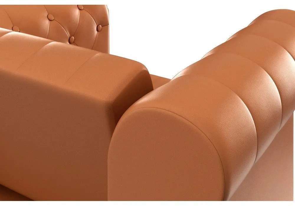 Konyakbarna bőrutánzat chesterfield fotel Felix – Støraa