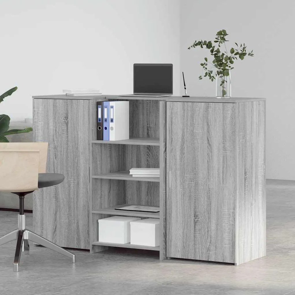recepciós pult szürke sonoma 155x50x103,5 cm szerelt fa