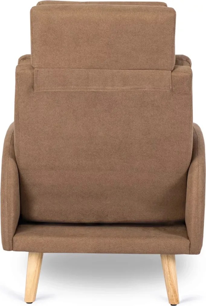 Kényelmes barna fotel lábtartóval, HENRY