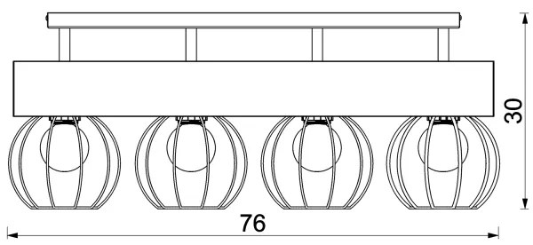 Felületre szerelhető csillár MENTON 4xE27/15W/230V fekete/barna/tölgy