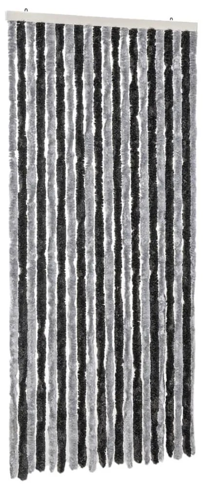 szürke és fekete zsenília rovarfüggöny 90x200 cm