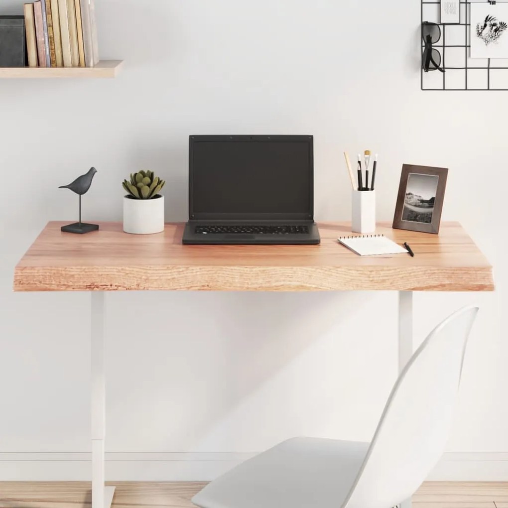 világosbarna asztallap 100x60x(2-6)cm kezelt tömör élőszegélyes