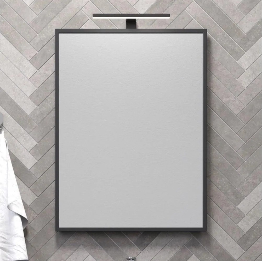 BORGSTED fürdőszobai tükör 60x80 cm, fekete