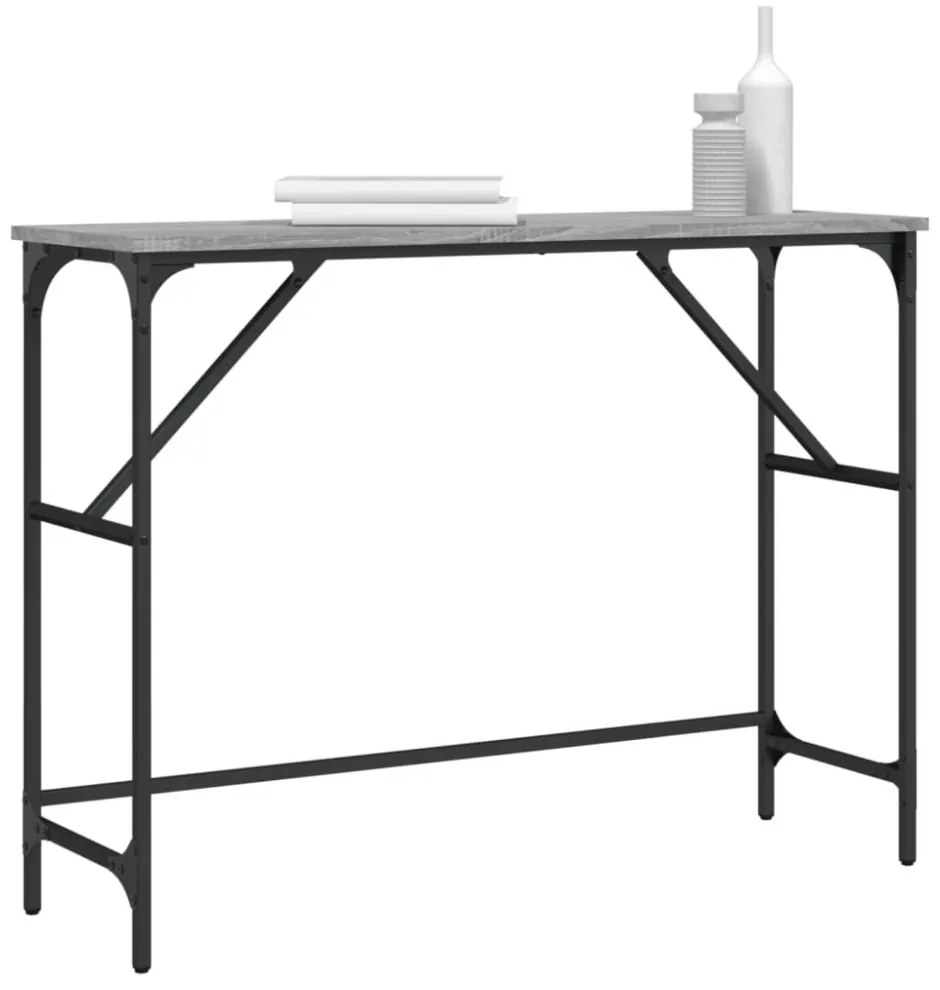 szürke sonoma színű szerelt fa tálalóasztal 100x32x75 cm