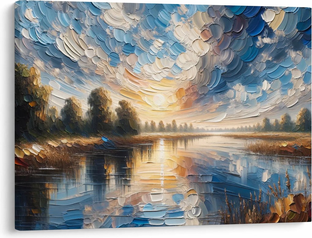 Kép - Napfestmény a víz felett (70x50 cm)