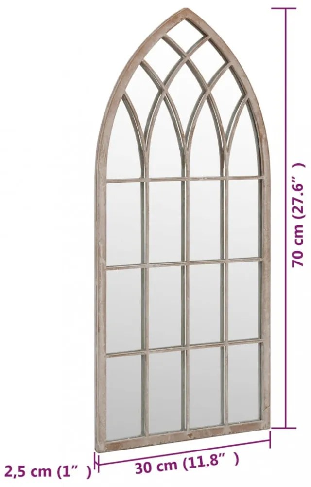 homokszínű vas kerti tükör kültéri használatra 70 x 30 cm