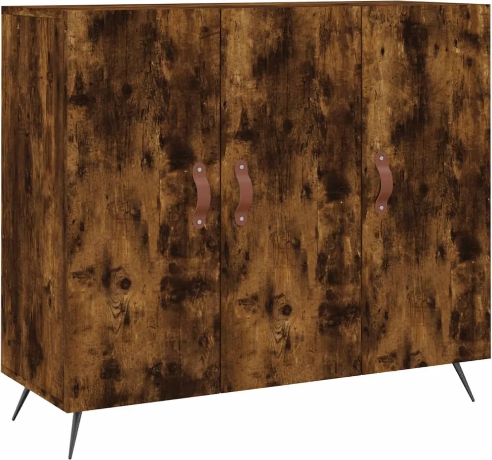vidaXL füstös tölgy színű szerelt fa tálalószekrény 90 x 34 x 80 cm