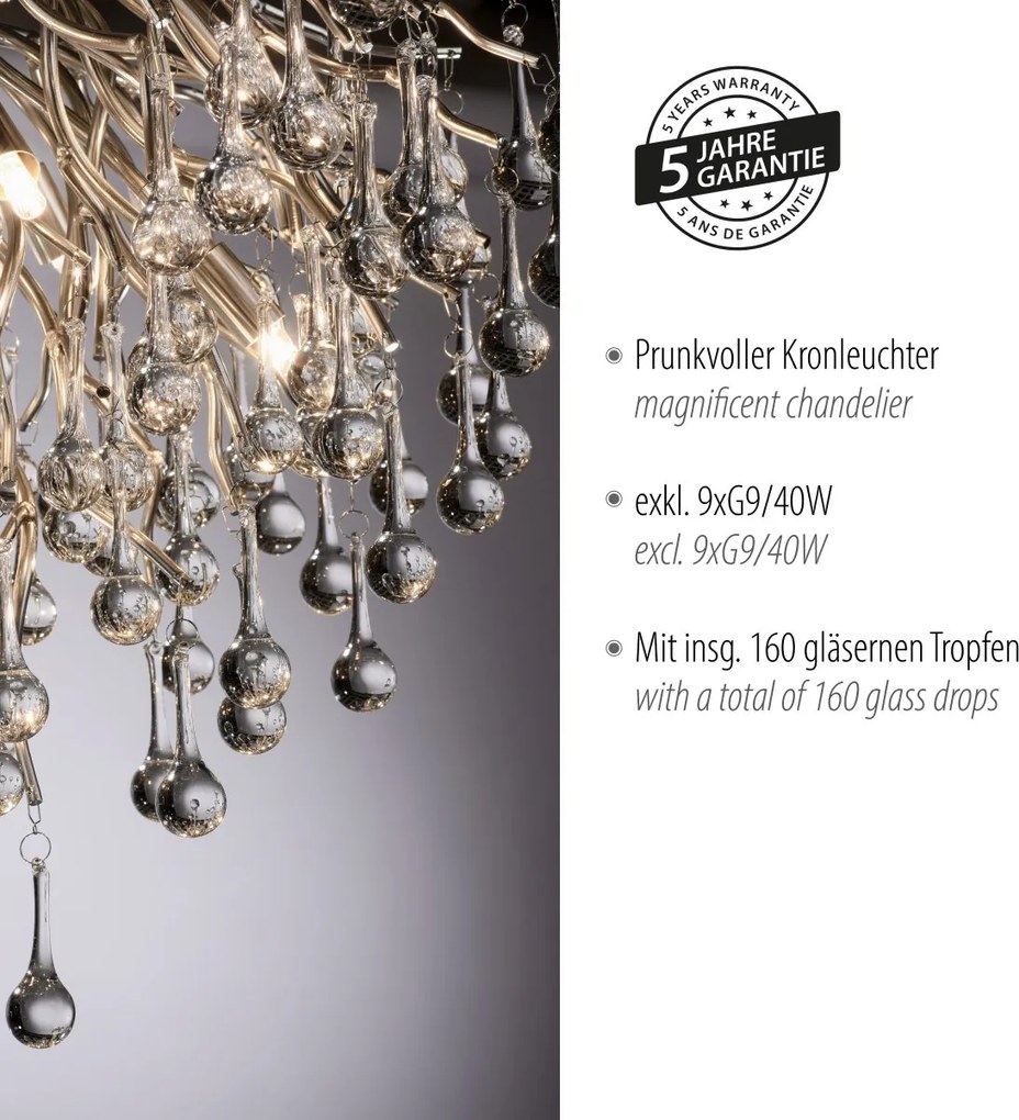 Paul Neuhaus glamour modern mennyezeti lámpa icicle acél pln8091-55