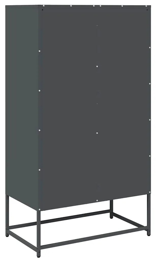 Highboard antracit 68x39x123 cm Acél