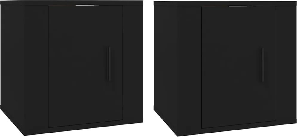 vidaXL 2 db fekete falra szerelhető TV-szekrény 40 x 34,5 x 40 cm