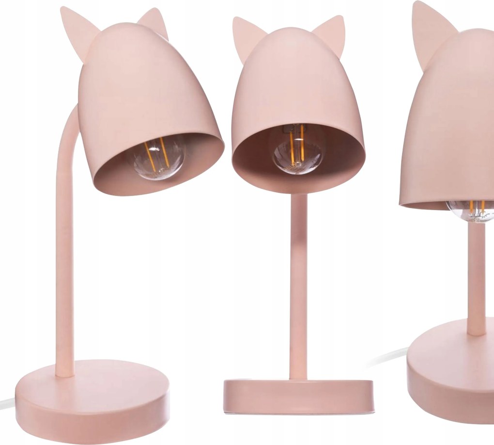 Gyerek asztali lámpa rózsaszín Macska Fülek fém