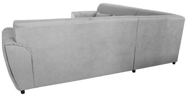 VISEU jobb oldali, L-alakú, ágyneműtartós, ággyá nyitható sarokkanapé, szürke/fehér