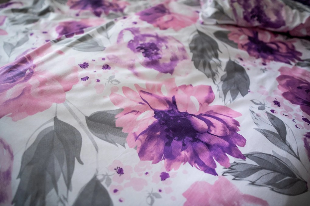 3 db pamut szatén lepedő Peony 200x140cm+90x70cm TiaHome