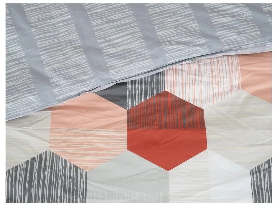 Szürke egyszemélyes krepp ágyneműhuzat 140x200 cm Honey Comb – B.E.S.