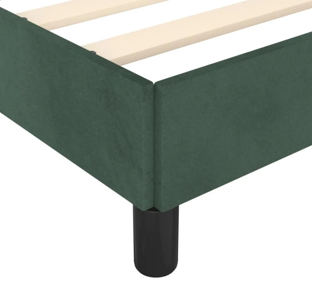 sötétzöld bársony ágykeret matrac nélkül 140 x 190 cm