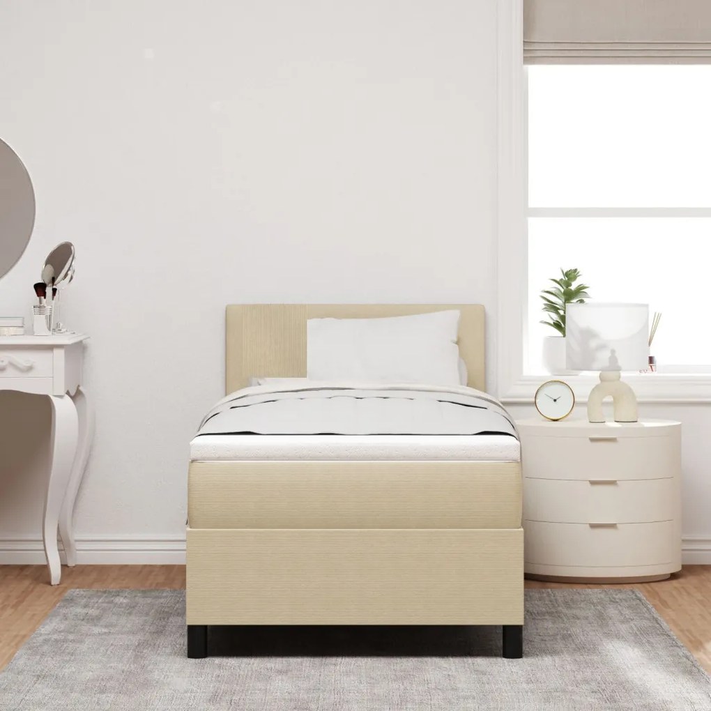 Box Spring Ágy Matrac Kellemes Zöld Szürke 80x200 cm Kordbársony Szövet