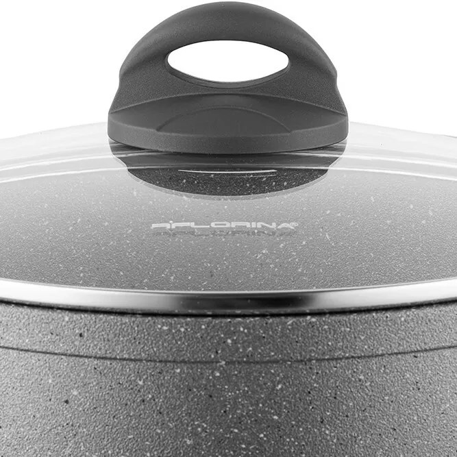 Florina Lava Stone MG fazék fedővel indukciós és gáztűzhelyre, 16 cm, 1,2 l, 16 cm átmérőjű