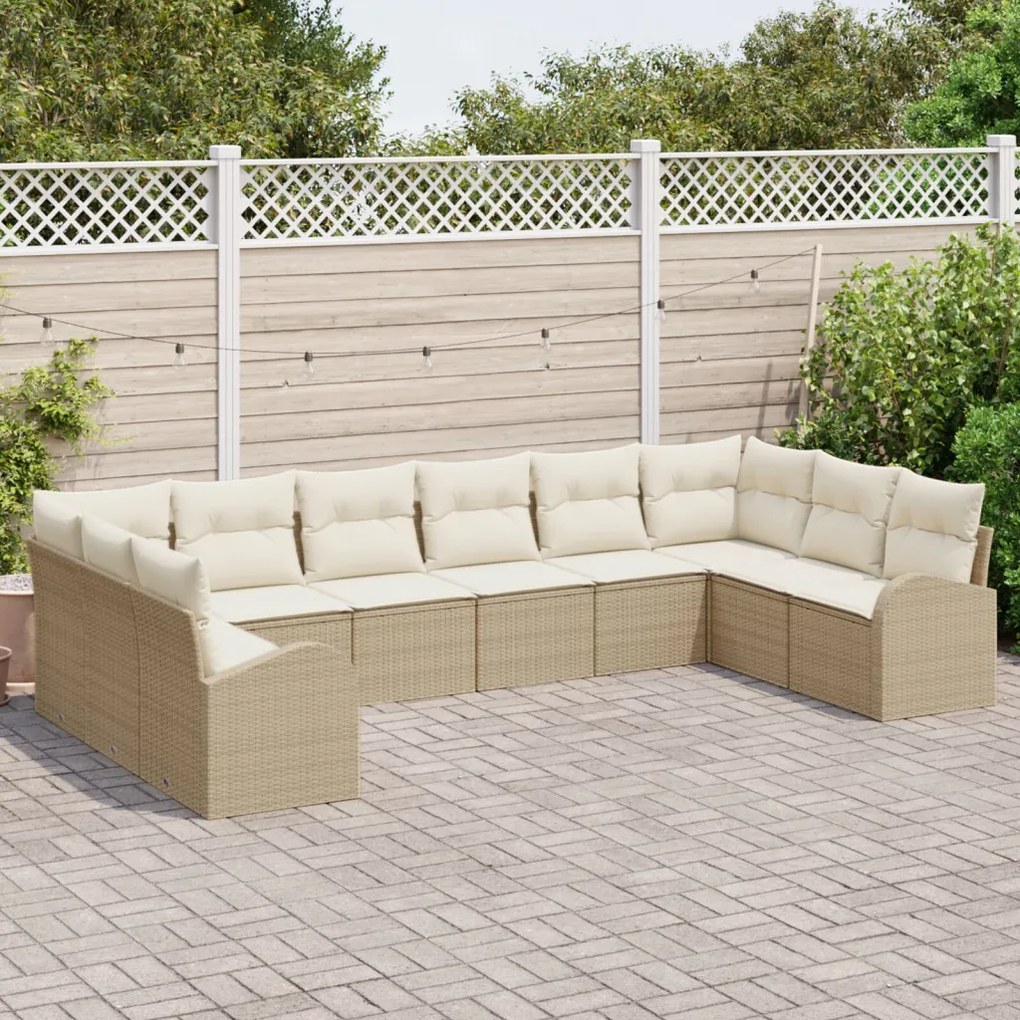 Kerti Kanapé Szett párnával tárolóval 10 pcs Beige és krém
