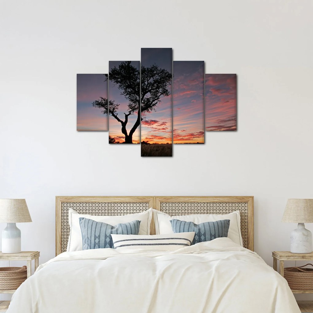 Kép - Fa és vöröses árnyalatok (150x105 cm)