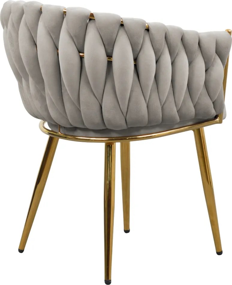 Étkezőszék, szürkésbarna Taupe Velvet szövet/gold króm arany, DEILA