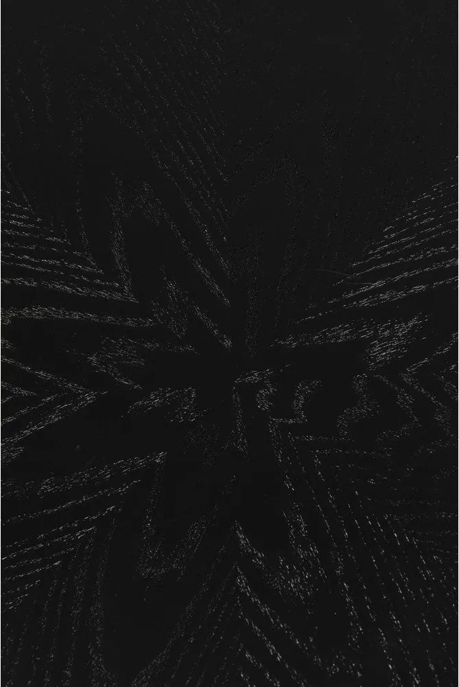 Fekete kerek dohányzóasztal tölgyfa dekorral ø 80 cm Fabio – White Label